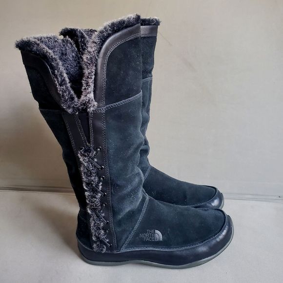 The North Face Josie II Black Suede Faux Fur Tall Boots Women’s 7 Primaloft 200 - Picture 9 of 14